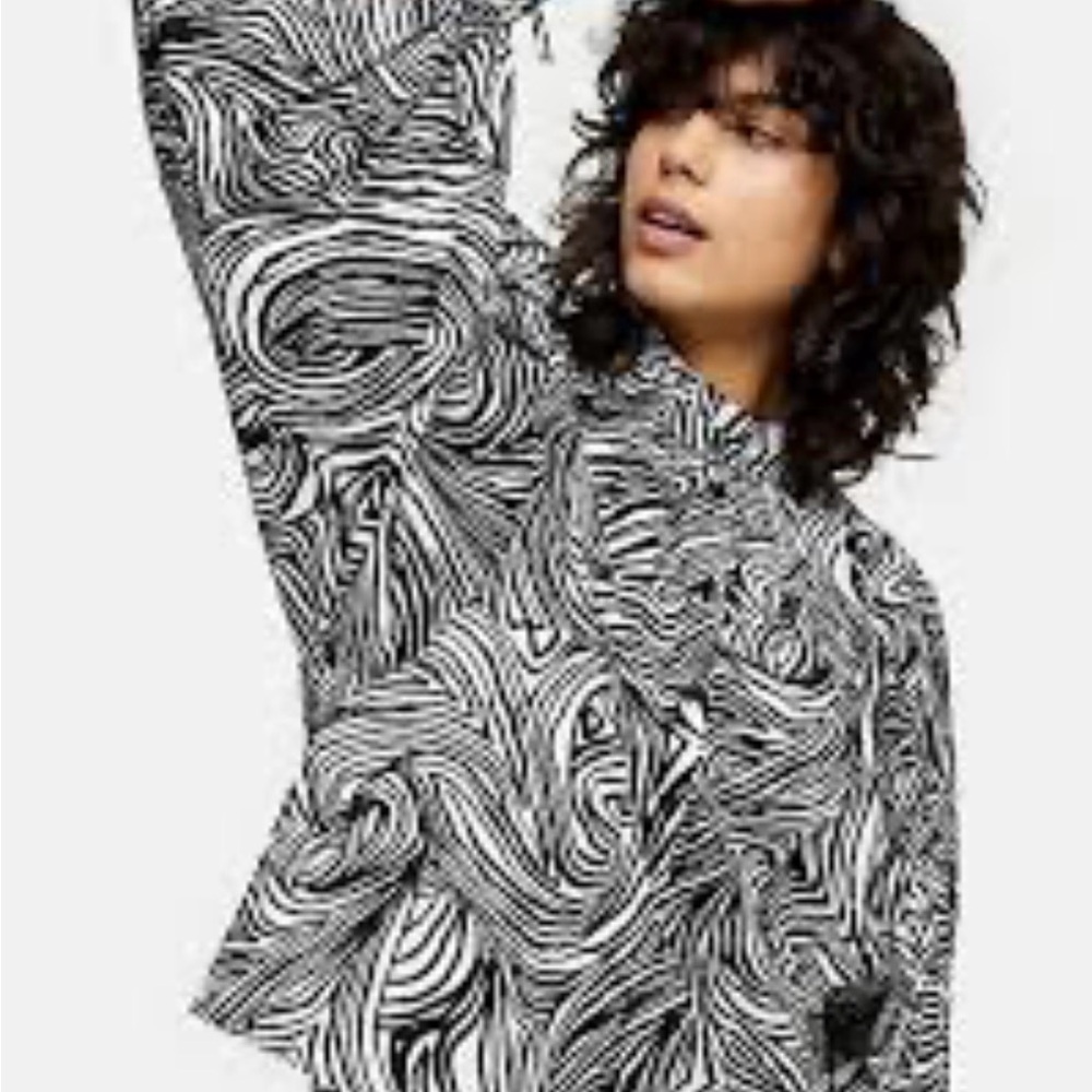 Topshop Zebra Print Black and White Top